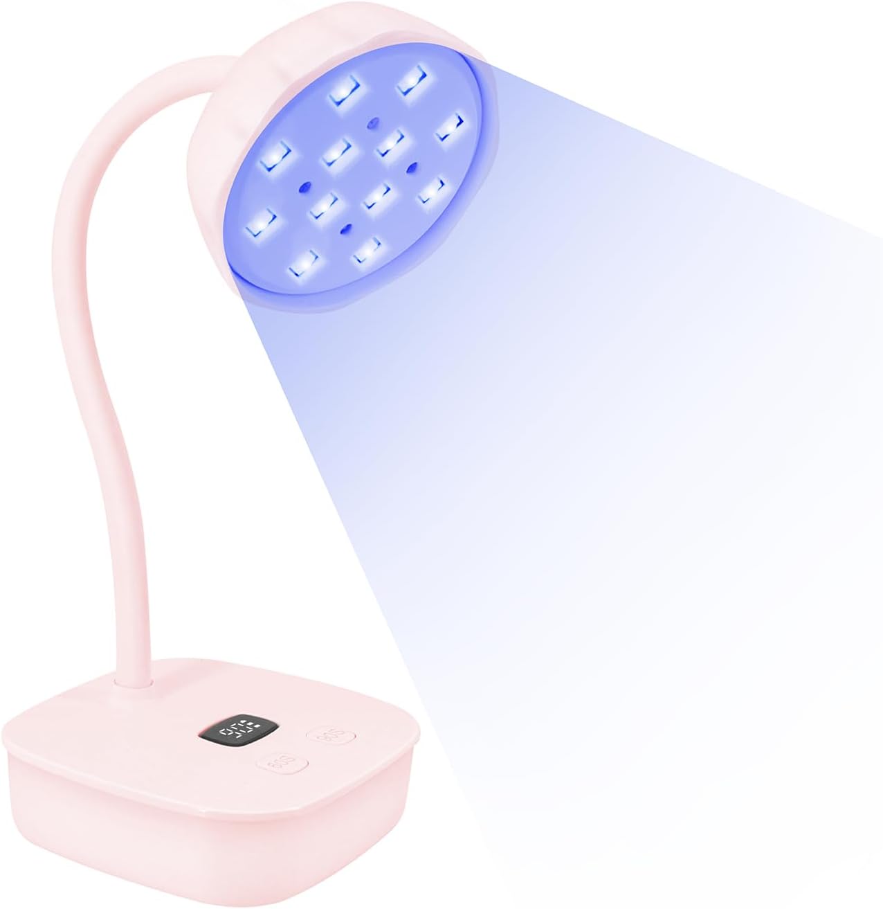 UV LED Nail Lamp,Flash Cure Nail Lamp with Auto Sensor & 2 Timers,Gooseneck UV Light for Acrylic Nails Extension Gel(Pink)