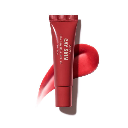 Cay Skin Isle Lip Balm SPF 30 – High Shine, Hydrating + Sheer Lip Gloss in Vanilla Brown Sugar Flavor – Formulated with Natural Ingredients for All Skin Tones – Irie Rose, 0.35 oz