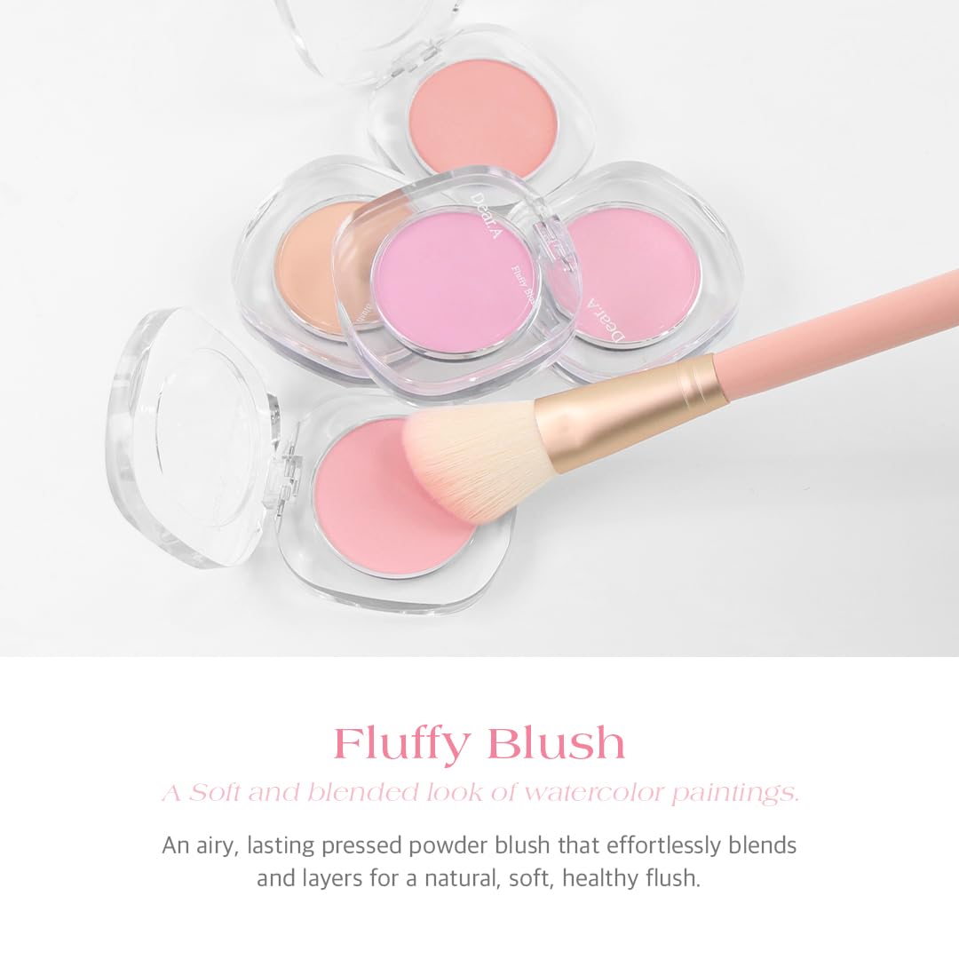 Dr.Althea Dear.A Fluffy Blush -An airy, long-lasting pressed powder blush, Effortlessly blends and layers, creates a natural, soft, healthy flush, Vegan formula (01 Apricot Cream)