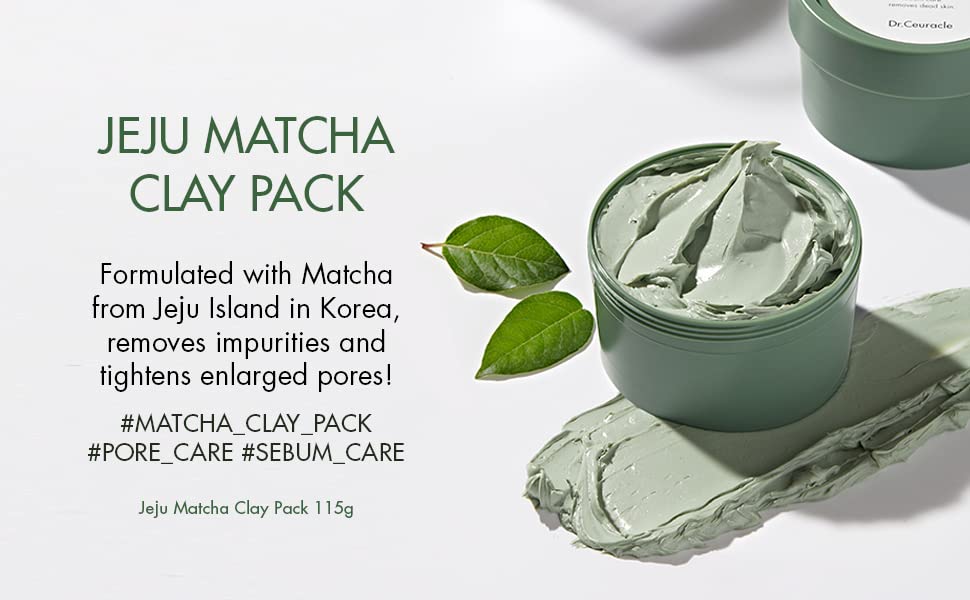 leegeehaam Dr.Ceuracle Jeju Island Matcha Clay Pack (115g / 4.05 oz) - Wash-Off Type Clay Facial Mask Pack for Cleansing Pore and Detoxifying Dull Skin