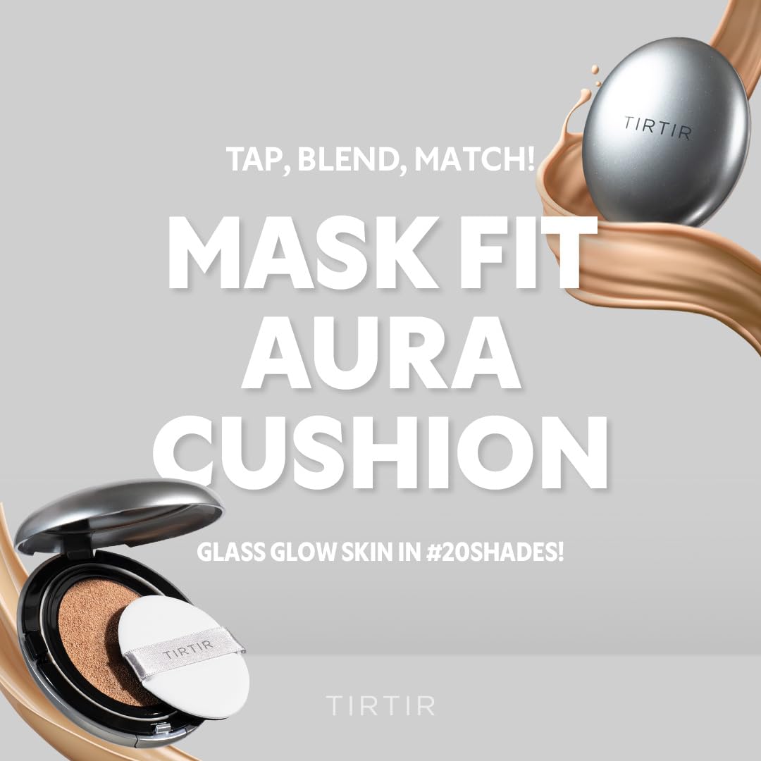 [*Mini Size*] TIRTIR Aura Glow Silver Cushion | Korean Cushion Foundation, (#51N Fudge, 0.15 Fl Oz)