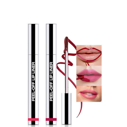 2Pcs Matte Liquid Lip Stain Peel Off Lip liner Tattoo, Matte Peel Off Lip Stain, Long Lasting Waterproof Lipstick Lip Gloss Stain, Transfer-proof for All Skin Types (0.24 fl oz-00#+06#)