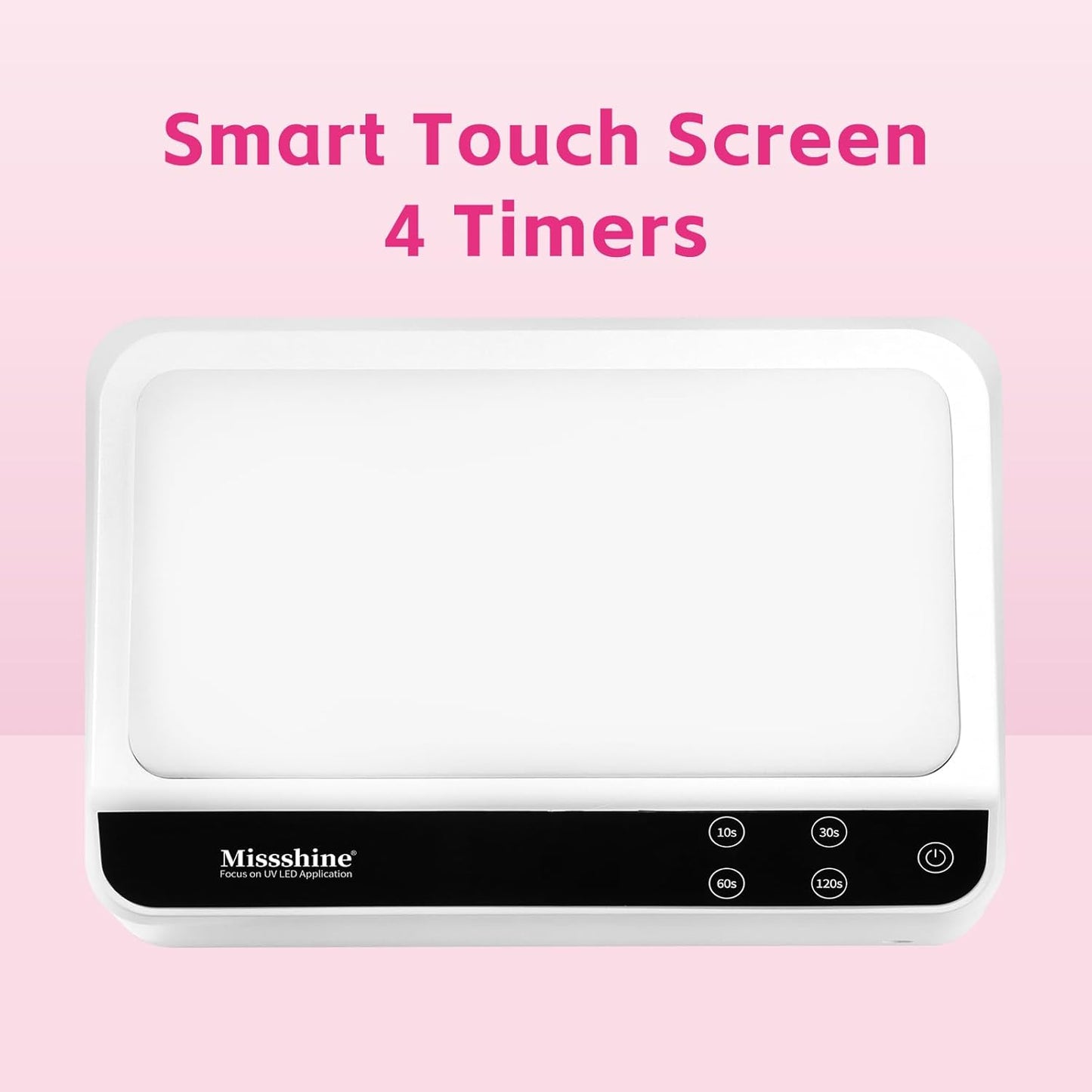 Missshine UV Nail lamp 72w 66 Dual Source Beads, Large Space uv Light for Gel Nails with Tilting Hand Pillow and Smart Touch Screen, Mirror Removable Base Nail lamp with 4 timers and Built-in USB