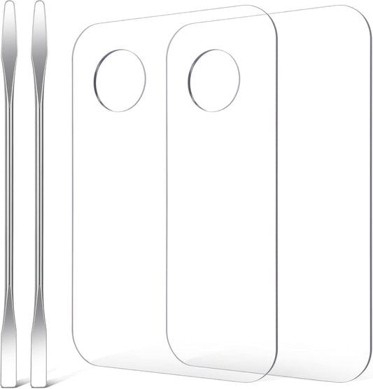 Rolybag Acrylic Makeup Mixing Palette with Spatula Tool Transparent Cosmetic Makeup Palette for Nail Art Makeup Eye Shadow Professional Pigment Cosmetic Mixing (Acrylic -A)