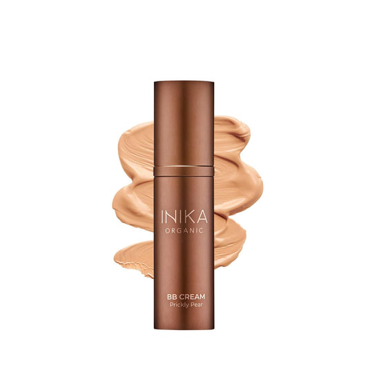 INIKA Organic BB Cream Foundation - Vegan Makeup with Hydrating Prickly Pear, Jojoba, and Pomegranate Seed Oil - Lightweight, Radiant BB Glow for Balanced Skin Tone, Honey 1 fl oz
