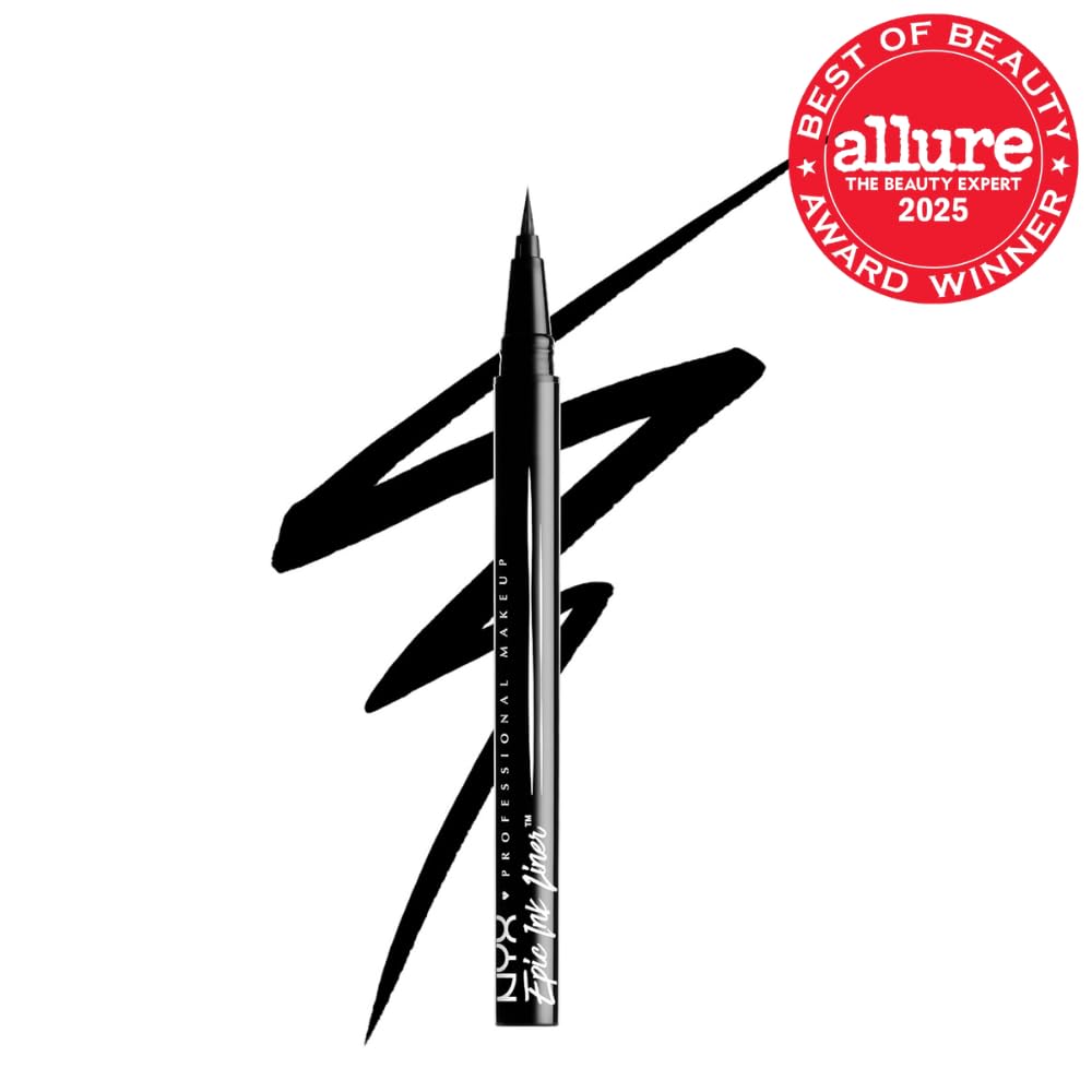 NYX PROFESSIONAL MAKEUP Epic Ink Liner, Waterproof Liquid Eyeliner - Black, Vegan Formula
