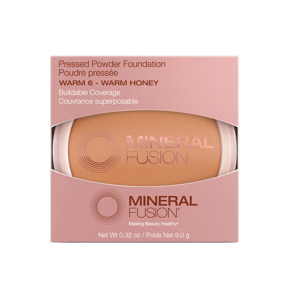 Mineral Fusion Pressed Powder Foundation, Warm 6, 0.32 Ounce (Pack of 2)