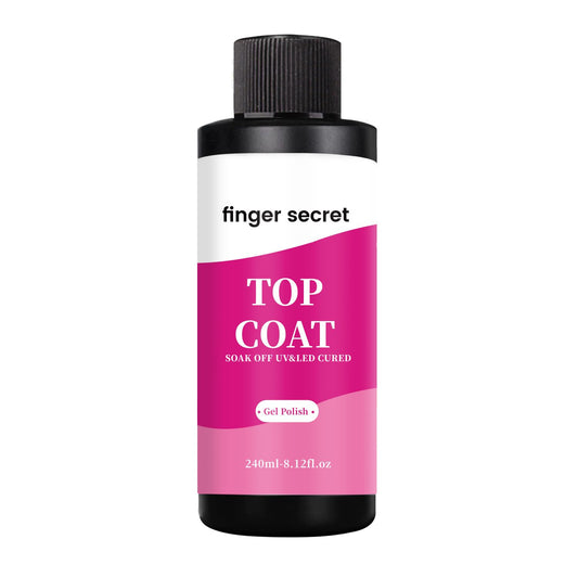240ml/8loz Top Coat for Gel Nail Polish,Quick Dry Clear Nail Polish,Nail Supplies for DIY in Salon or Home Use.