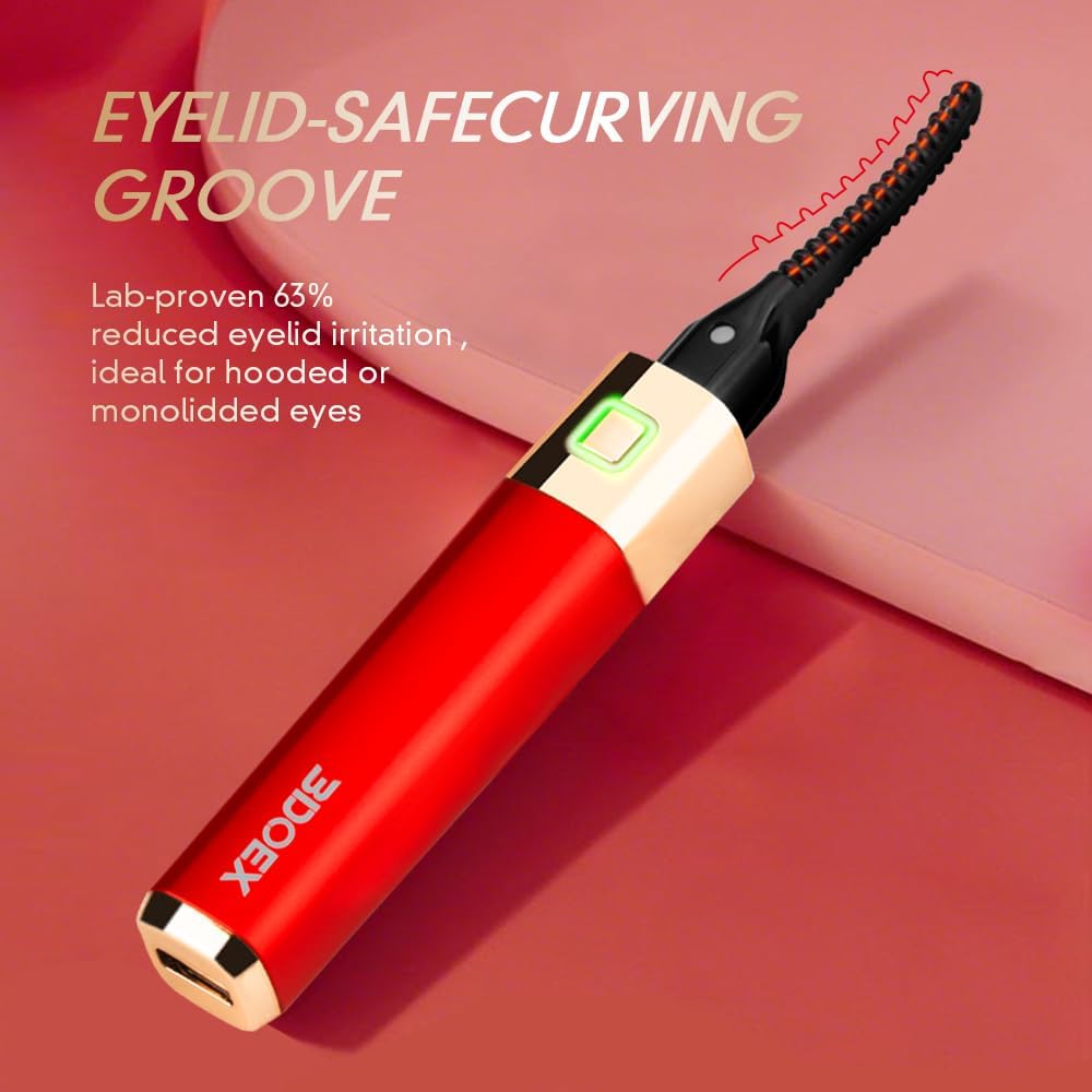 Heated Eyelash Curler, Mini Electric Eyelash Curler, Best Eye lash Curler 10-Second Salon Curls, Dual-Temperature Smart Memory, Safe & Travel-Friendly