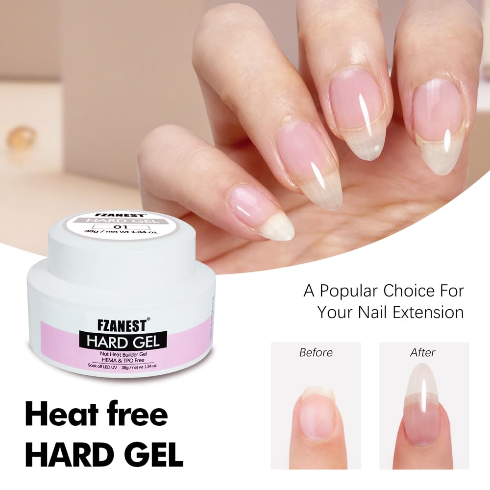 FZANEST Builder Gel Hema Tpo-Free Clear Hard Gel For Nails Extension Sculpting Overlay UV Led Soak Off #01