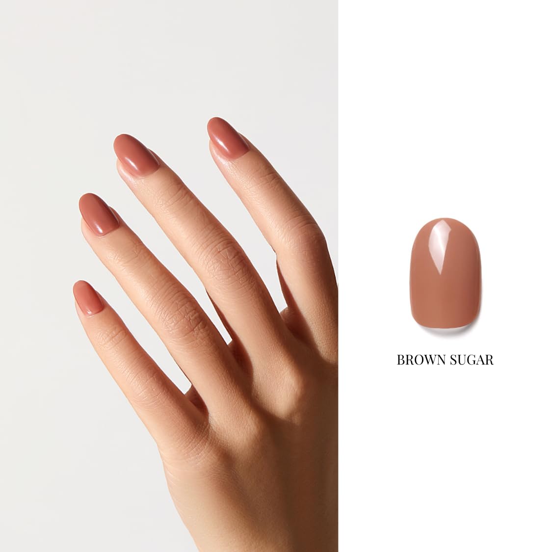 NAILOG One Step Brown Gel Nail Polish 12ml Top Coat Color Gel Base 3-In-1 Formula Soak Off UV Gel Polish for Home DIY & Gifting | Brown Sugar