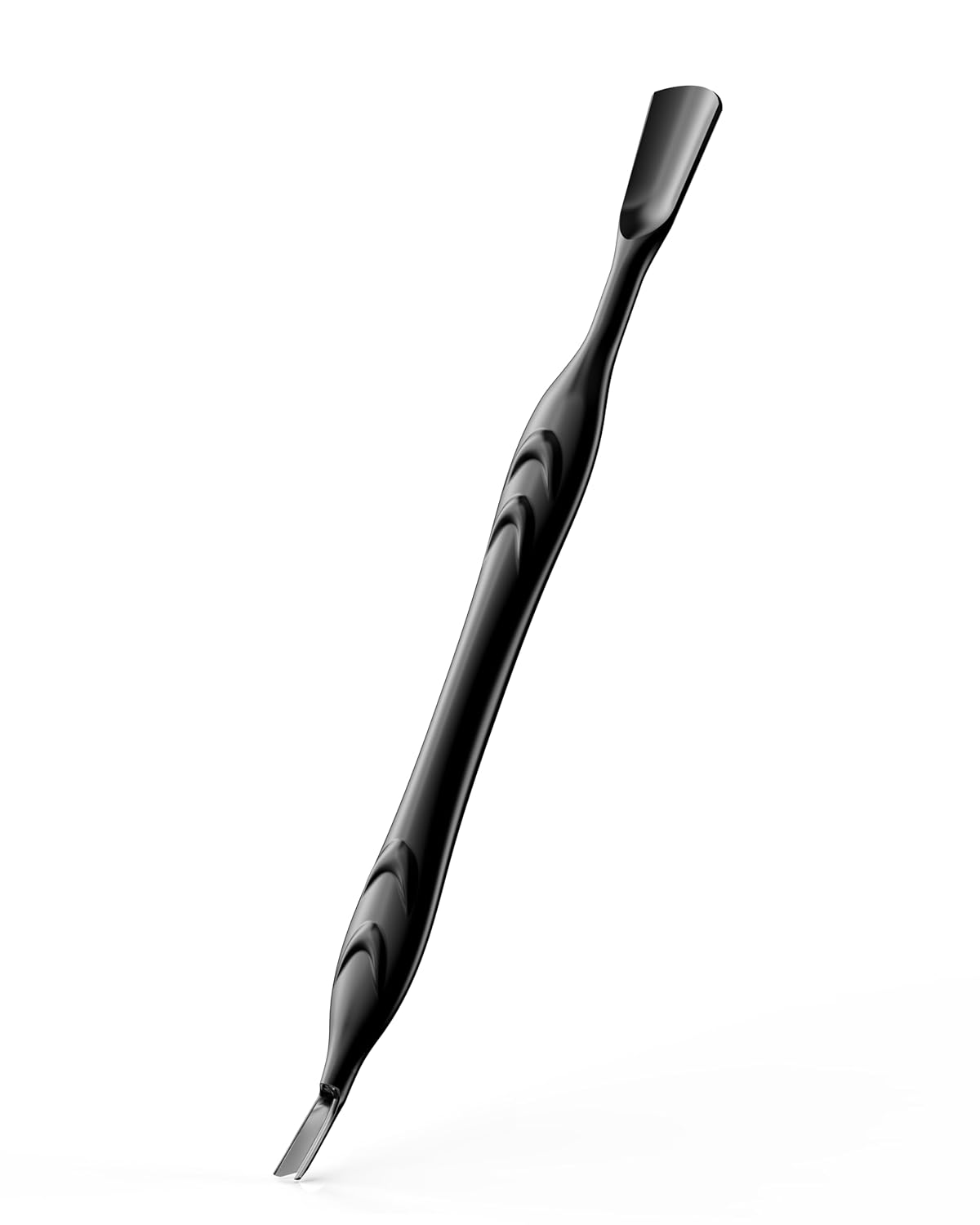 FERYES Cuticle Pusher with Fork, 2-in-1 Cuticle Trimmer Nail Care Tool, Stainless Steel Cuticle Remover Tool for Manicures and Pedicures -Black