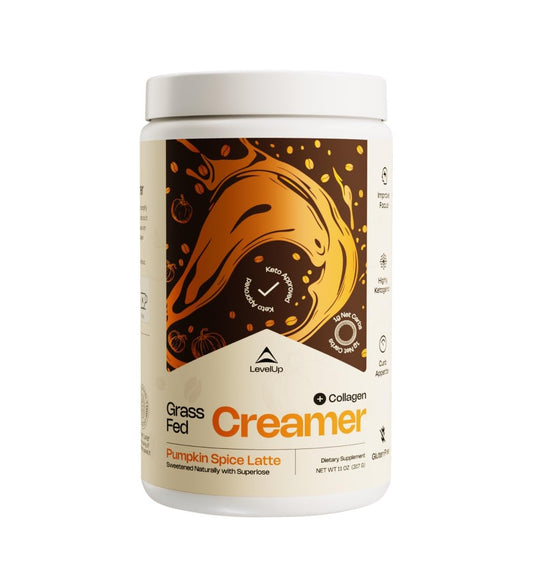 LevelUp Creamer, with Energizing MCT Oil and Collagen Peptides, Keto Coffee Creamer, Supports Natural Energy & Ketone Production - Pumpkin Spice Latte