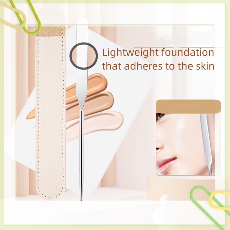 Stainless steel make-up spatula and tray set Make-up spatula Foundation stick Special make-up tray Nail art tray Nail art tools, Silver