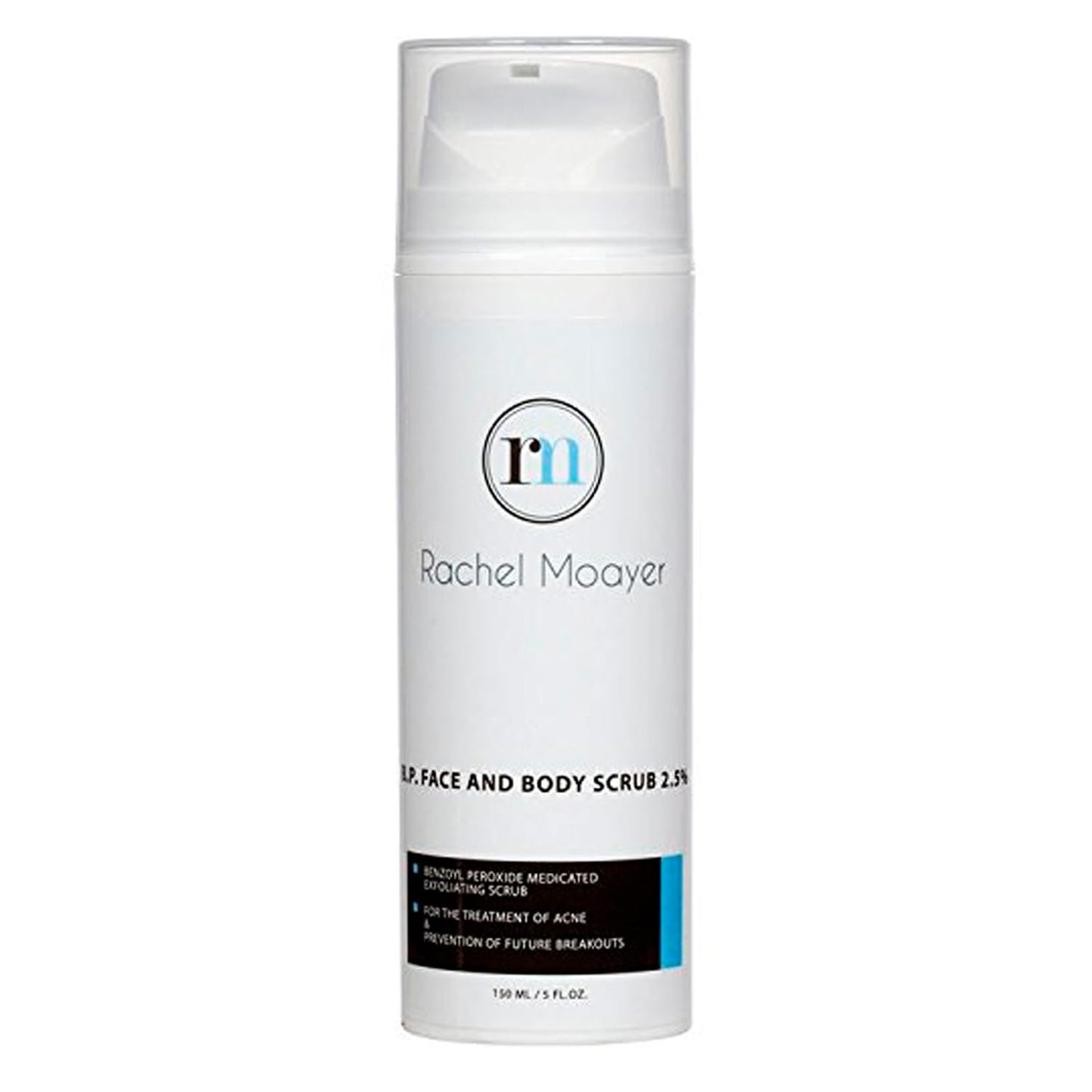 Rachel Moayer Skincare Acne Face & Body Scrub with 2.5% Micronized Benzoyl Peroxide, Facial Exfoliating Scrub for Acne Care, No Prescription Needed