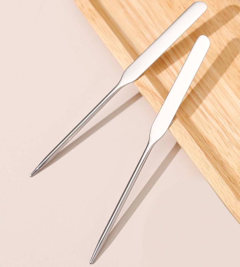 5 Pieces Stainless Steel Makeup Spatula Foundation Mixing Tool Eye Cream Spoon Foundation Spatula Cosmetic Skincare Spatula Nail Art Makeup Stirring Rod for Home Beauty Salon, Silver