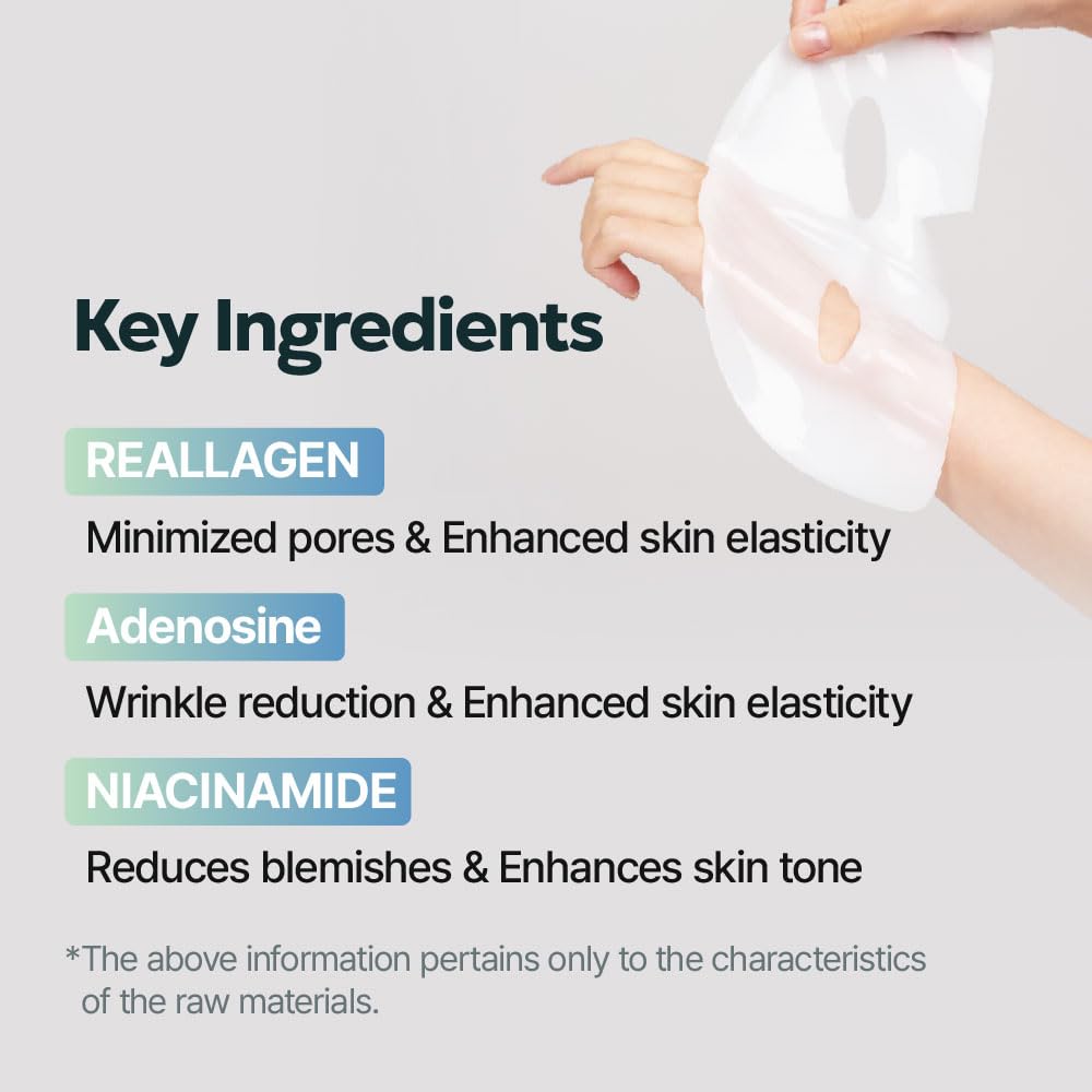 Vegan Collagen Boosting Face Mask Hydrating Overnight Hydrogel Mask, Pore Minimizing, Elasticity Improvement, Korean Skincare | 1.41 oz (4 Count)