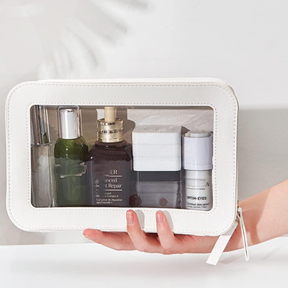 Clear Makeup Bag Small, TSA Approved Portable Toiletry Bag with Zipper Cosmetic Travel Bag Makeup Organizer Case Mini Makeup Pouch for Purse Car Organizer Bag for Women Men