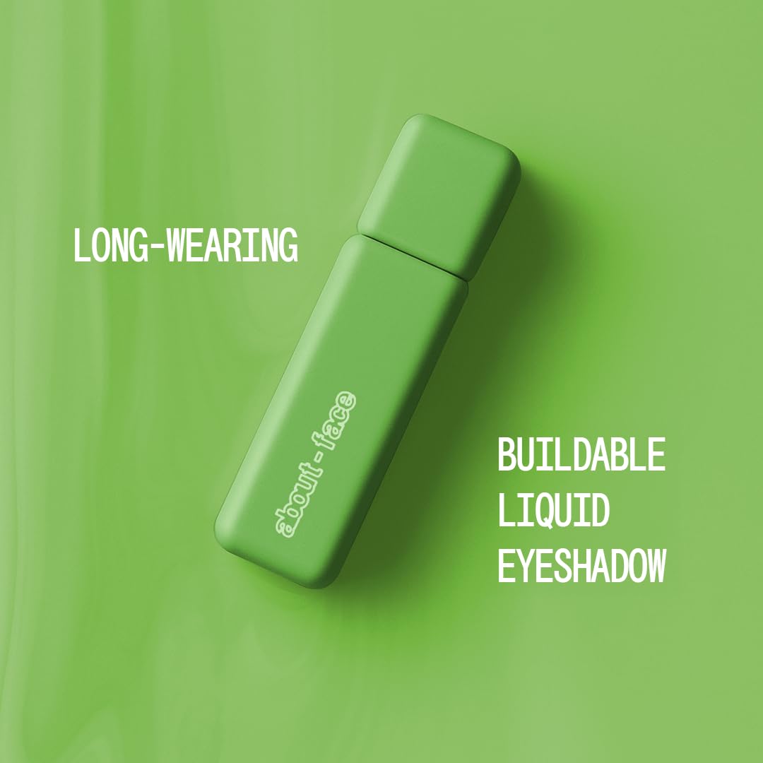 aboutface Matte Fluid Eye Paint Vertigo Flowers – High-Pigment Liquid Eyeshadow, Long-Lasting, No-Budge Matte Finish, Vegan & Cruelty-Free (Bright Green)