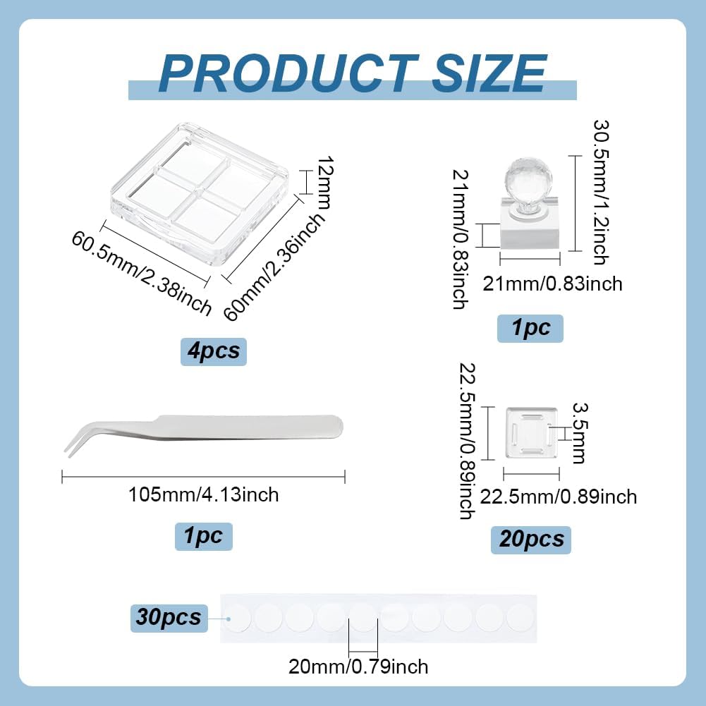 BENECREAT 4Pcs Empty DIY Eyeshadow Box Kit, Slim Custom Makeup Palette Wrapped Powder Blush Lipstick Container with 20pcs Palette Pans for Travel, DIY Cosmetic, Crafts projects