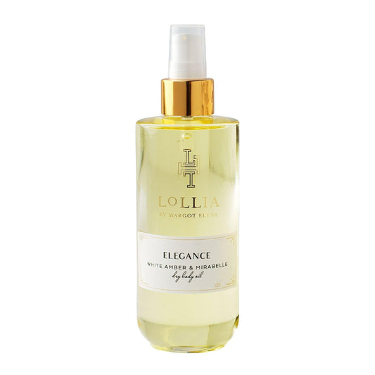 LOLLIA Elegance Dry Body Oil - White Amber and Mirabelle for Women - 6.8 oz Oil