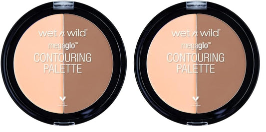 wet n wild MegaGlo Contour Palette, Dulce De Leche | Contouring Powder Face Kit | Flawlessly Sculpted Face (Pack of 2)