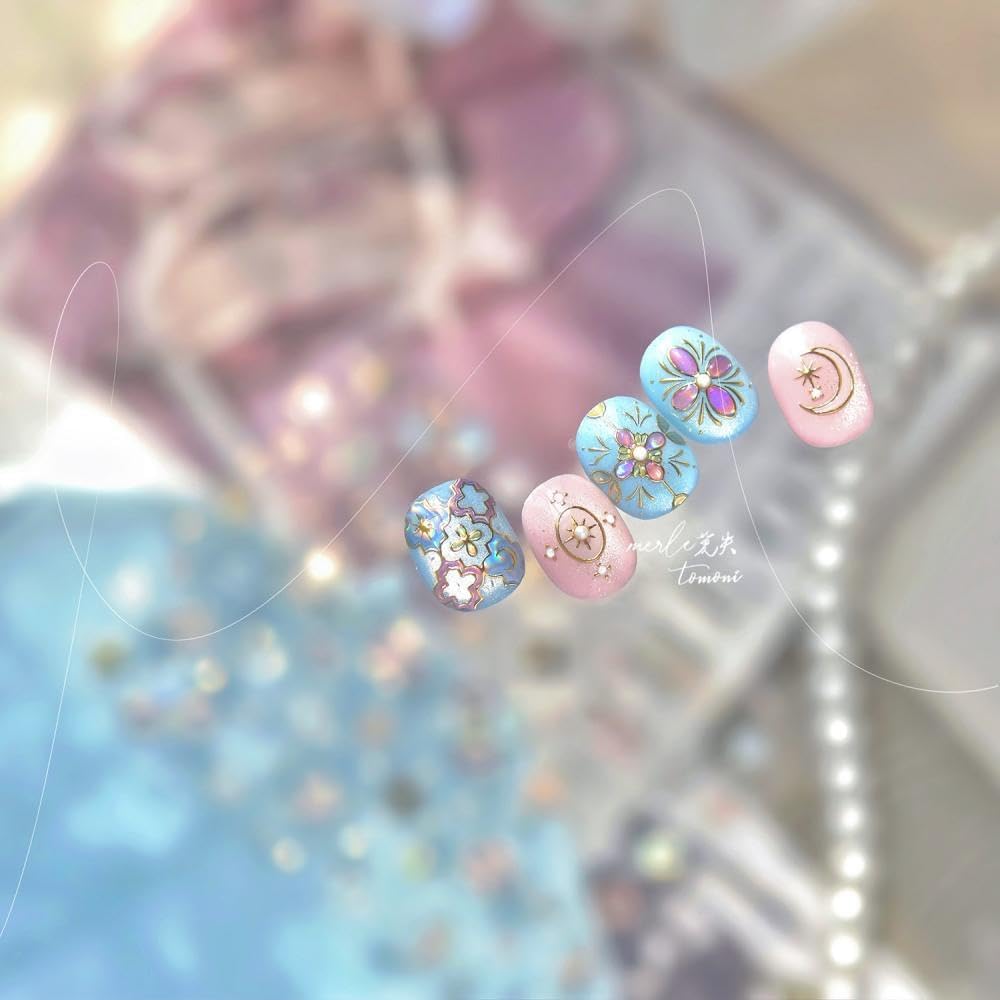 1 Sheet Star Nail Stickers 3D Self-Adhesive Silver Moon Nail Decals 5D Embossed Pink Star Nail Supplies Bohemia Nails Designs New Chinese Style Nails Manicure Accessories for Women