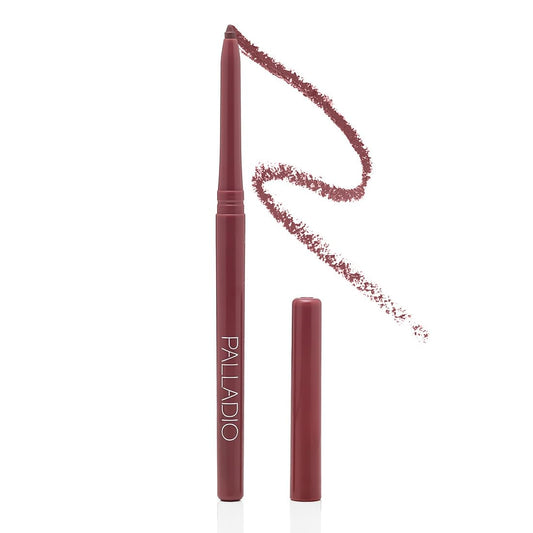 Palladio, Retractable Waterproof Lip Liner High Pigmented and Creamy Color Slim Twist Up Smudge Proof Formula with Long Lasting All Day Wear No Sharpener Required, Plum