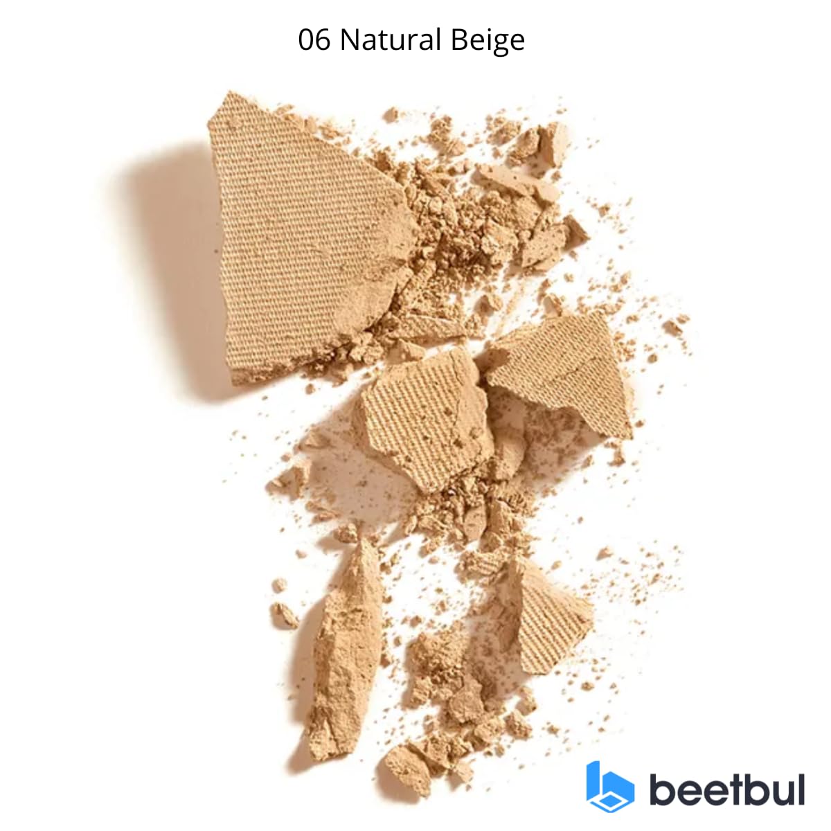 Beetbul Makeup & Exfoliation Kit - Bissú Compact Powder + 1 Medium Velvet Puff + 2 Finger Puffs + 1 Facial Exfoliating Sponge (06 Natural Beige, One Size)