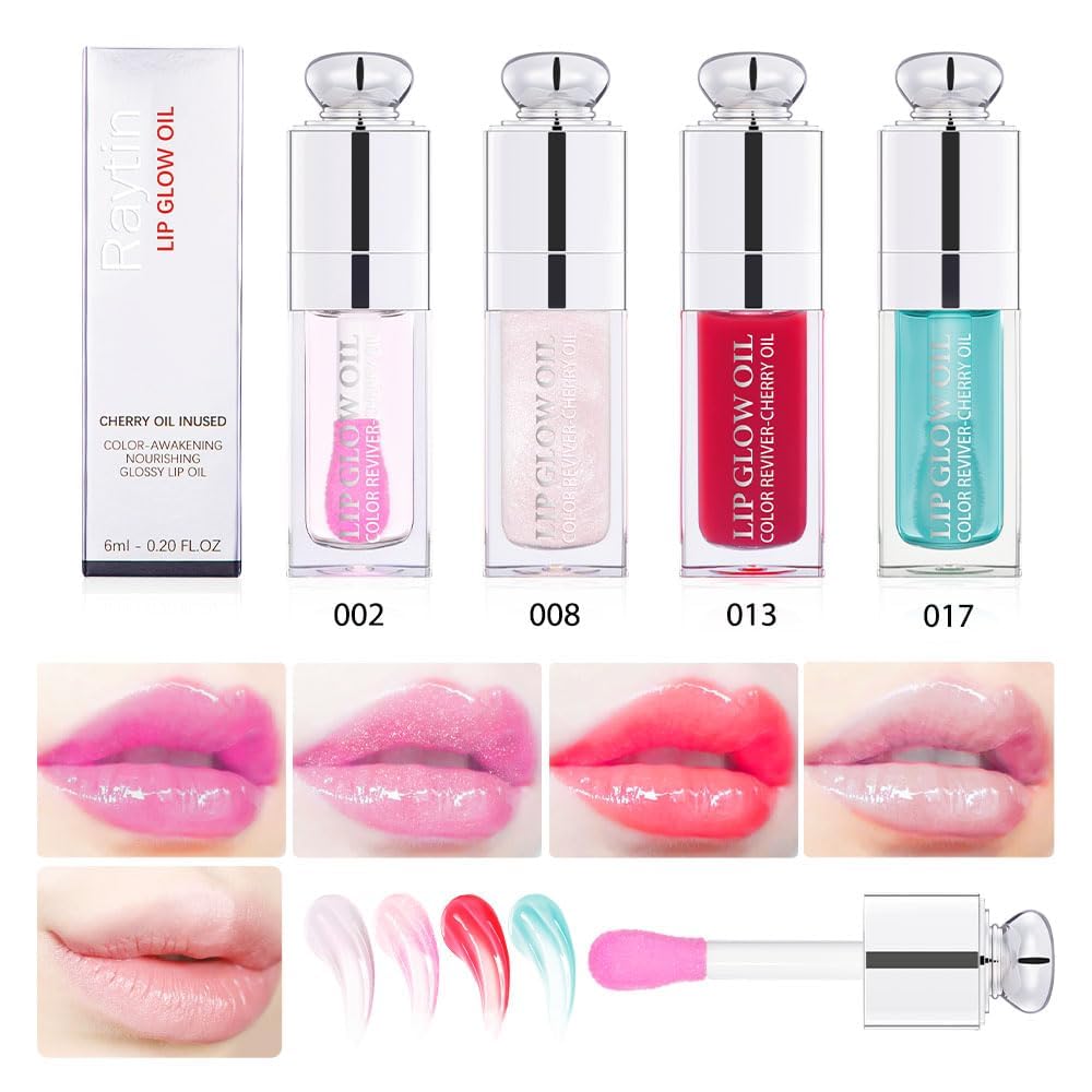Hydrating Lip Glow Oil-Lip care oil- Lip Oil Tinted for Lip Care and Dry Lips-Prevents Dry Cracked-Non-sticky Big Brush Head-Lip Plumping -Lip Oil gloss tinted-002
