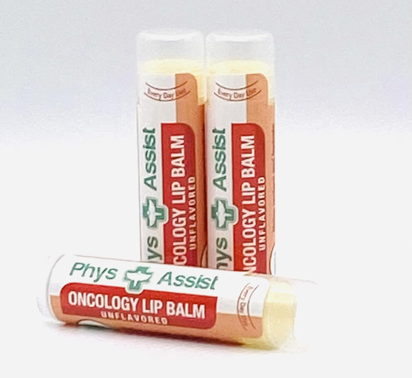 PhysAssist Oncology Lip Balm USDA Organic Unflavored Moisturize, Hydrate & Protect Dry parched lips during Chemo or Radio USDA Organic. 3 Pack