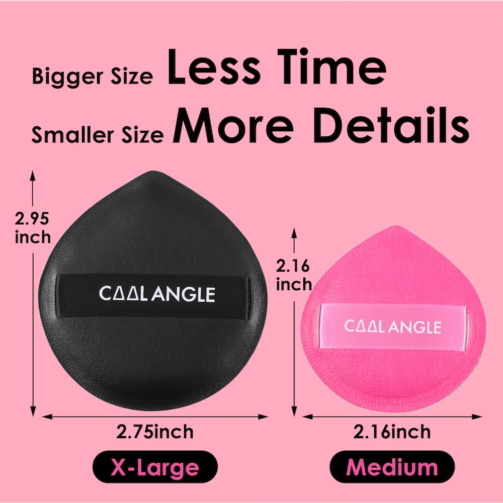 4Pack Makeup Sponge Latex-Free Soft Blender Sponge Perfect for Foundation Concealer Cream Powder, Beauty Sponge Set for Long-lasting and Natural Makeup, 2X-Large Black and 2 Medium Pink