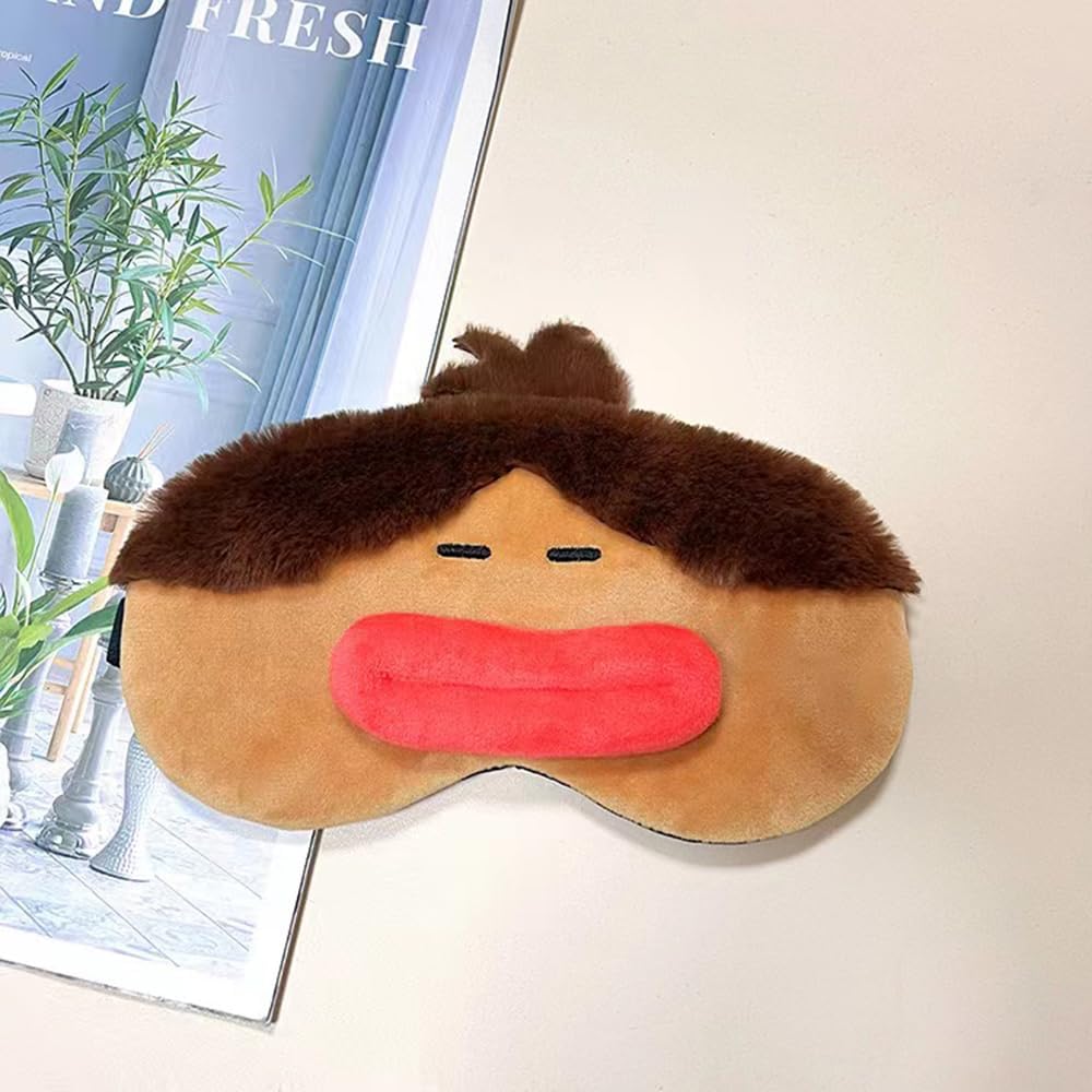 PERFECTSIGHT Sleep Eye Masks, Cute Plush Sleep Eye Cover Lightweight Adjustable Eyeshade Faux Fur Mask Cover for Women Men Sleep Travel Nap, Girl Braid