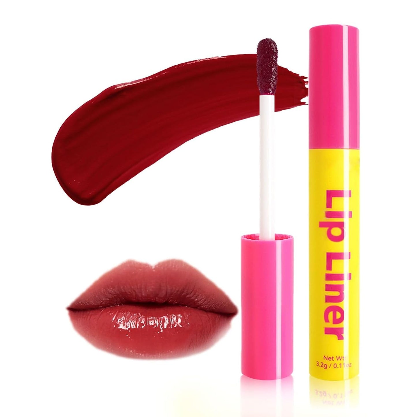 Lip Stain - Lip Stain Peel Off Long-Lasting with Matte Finish Waterproof & Transfer-Proof, Lip Liner Moisturizing & Nourishing Non-Stick Cup Highly Pigmented Color Lip Tint (03 Magenta)