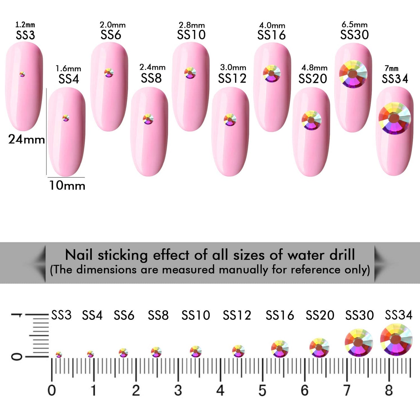 1440Pcs Crystal Ab Crystal Rhinestones,Glass Flatback Rhinestones Mini Gemstones for Nail Face Makeup Art Crafts Clothes Decoration-(SS4,1.6mm,Crystal Ab)