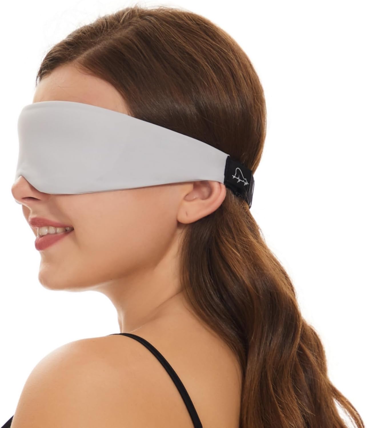 ALASKA BEAR Sleep Mask for Side Sleepers Patented Design, Cup-Shaped and Extra-Soft, 100 Blackout Eye Mask Shades Cover for Men and Women Home or Travel, Machine Washable, Pale Grey