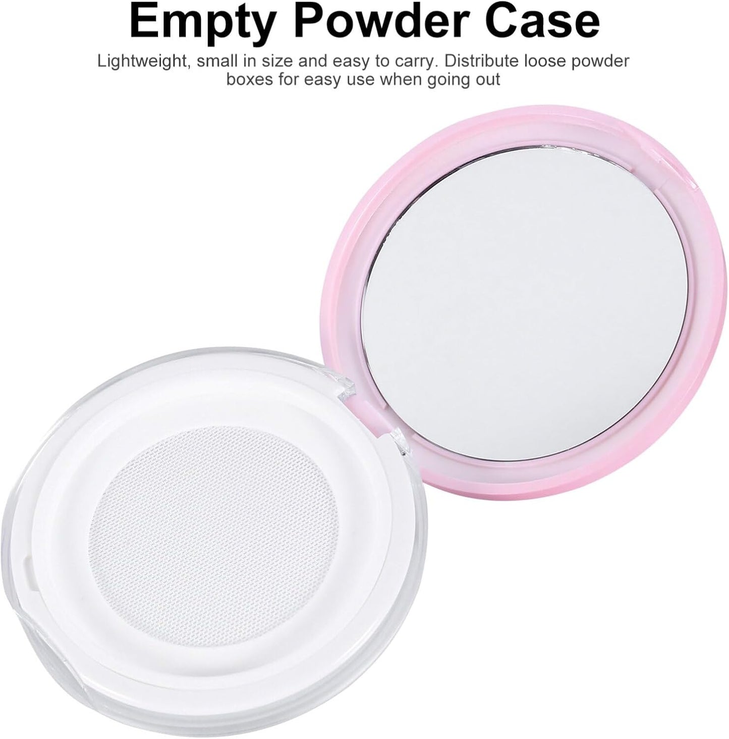 Beaupretty Loose Powder Containers with Puff 2PCS Powder Compact Container, Plastic Empty Makeup Loose Powder Case with Puff and Elasticated Net Sifter Cosmetic Travel Container