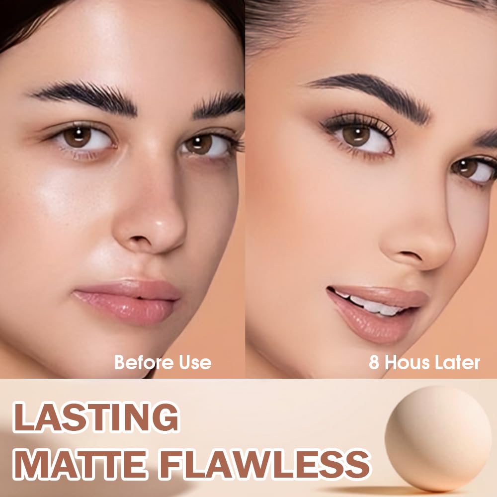 evpct Oil Control Pressed Face Powder Compact for Women, Translucent Setting Powder Makeup Foundation for Women, Waterproof Long Lasting Lightweight, polvo compacto de maquillaje, 130 True Beige