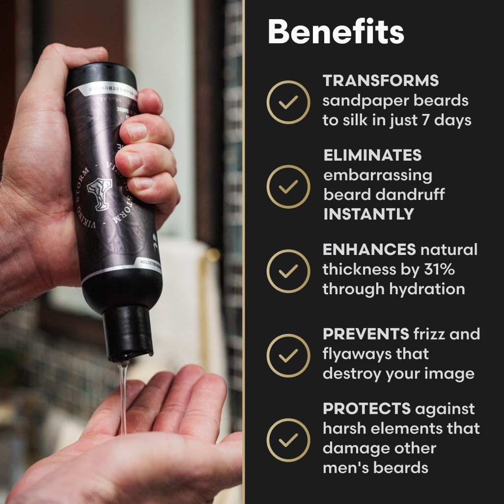 The Beard Struggle - Radiance Beard Wash & Conditioner Bundle - Silver Collection - Pack of 2, Alfheim's Forests - Nourish, Cleanse, Softens, & Strengthens Beard - Beard Wash and Conditioner for Men