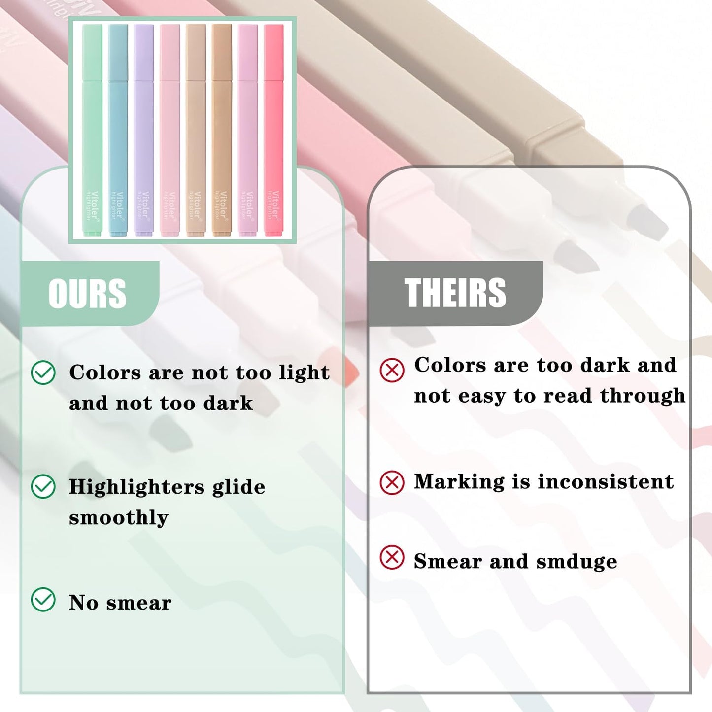 Highlighters, 8 Pack Aesthetic Highlighters, Assorted Colors, Chisel Tip, No Bleed Bible Highlighter Pastel for Journaling Office School Bible Study Supplies