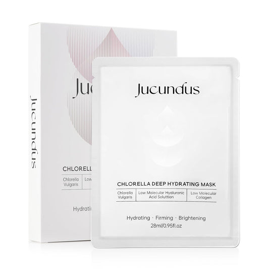 Chlorella Deep Hydrating Mask,with Bio-Collagen,Hyaluroic Acid and Chorella | Sheet Facial Mask Skincare | Improves Hydrating,Firming,Glowing | Skin moisturizer masks,5ea