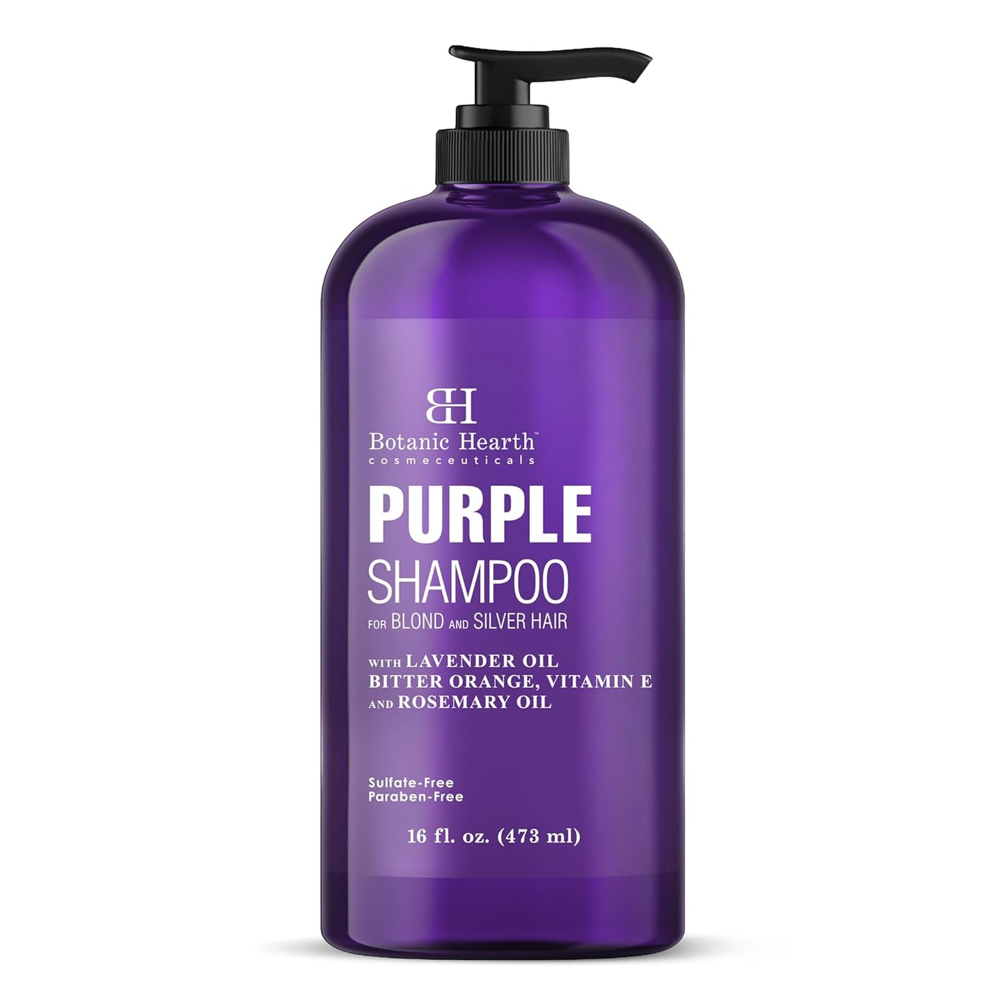 Botanic Hearth Purple Shampoo 16 Fl Oz | For All Shades Of Blonde, Silver & Gray Hair | With Lavender Oil, Vitamin E & Rosemary Oil | Sulfate & Paraben Free
