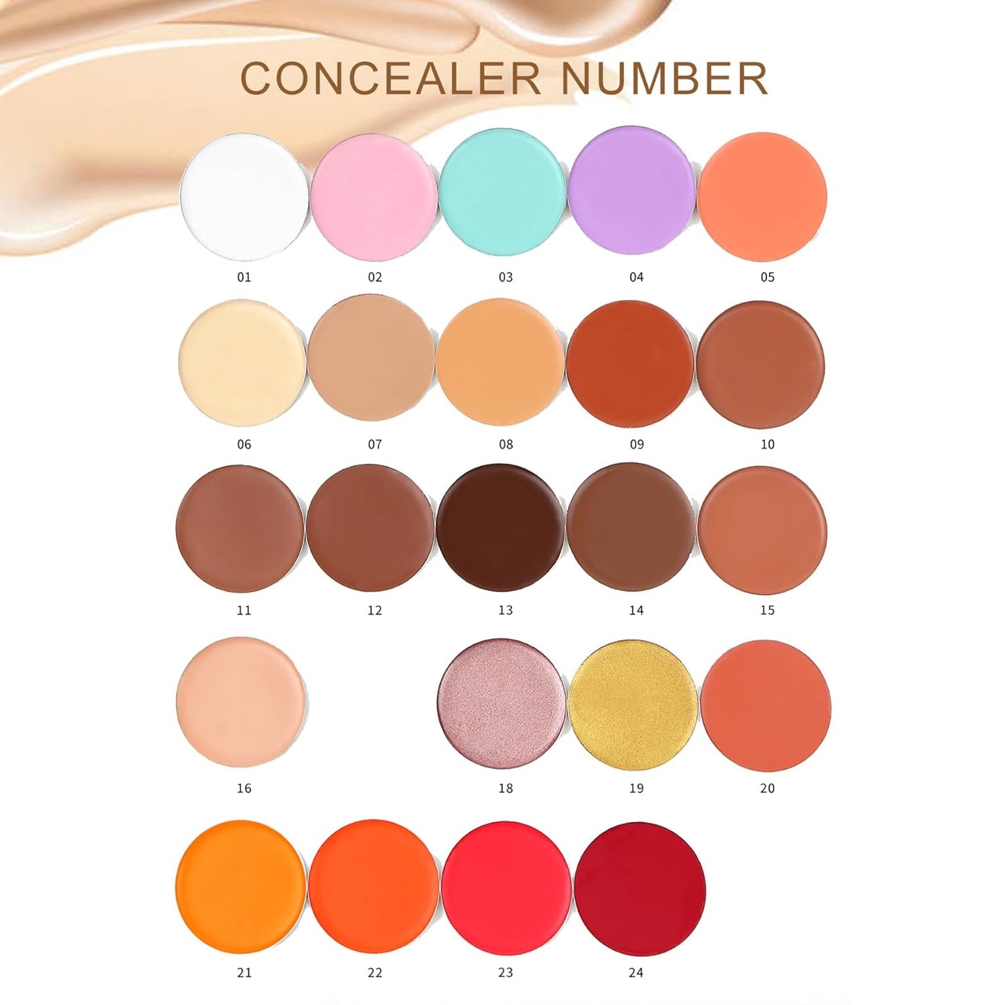 Cream Concealer Corrector Correcting Contour Makeup Set under Eye Concealer Cream Kit for Dark Circles and Blemish 13