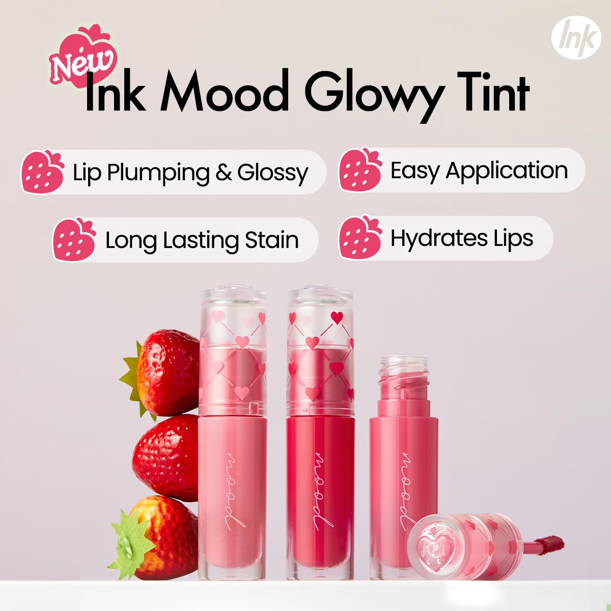 Peripera Ink Mood Glowy Tint (031 HONORABLE BERRY), Long-Lasting Lip Stain, Korean Lip Tint, K Beauty