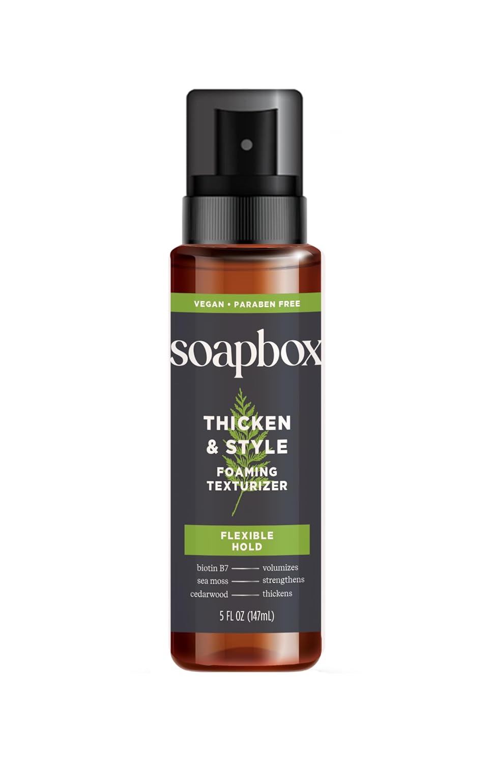 Soapbox Men's Thicken & Style Foaming Texturizer, Men's Hair Styling Foam, Hair Care for Men, 5oz