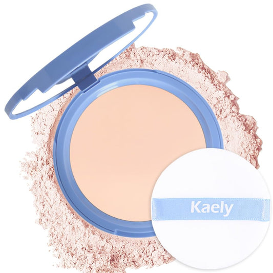 Kaely Oil Control Face Pressed Powder, Perfection Matte Compact Powder, Long Lasting Waterproof Finishing Powder Makeup, polvo compacto de maquillaje, Lightweight, Vegan, 20 Ivory