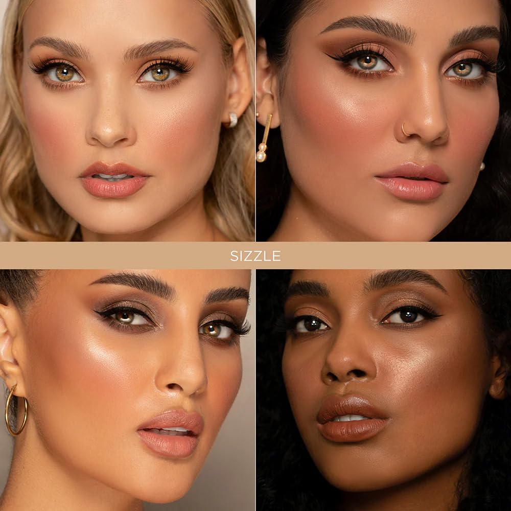 Sigma Beauty Highlighter Makeup – Illuminating Highlighting Powder for Face, Sheer Glimmer Face Highlighter for Cheeks, Cupid’s Bow, & Brow Bone (Sizzle, Rosy Gold Metallic)