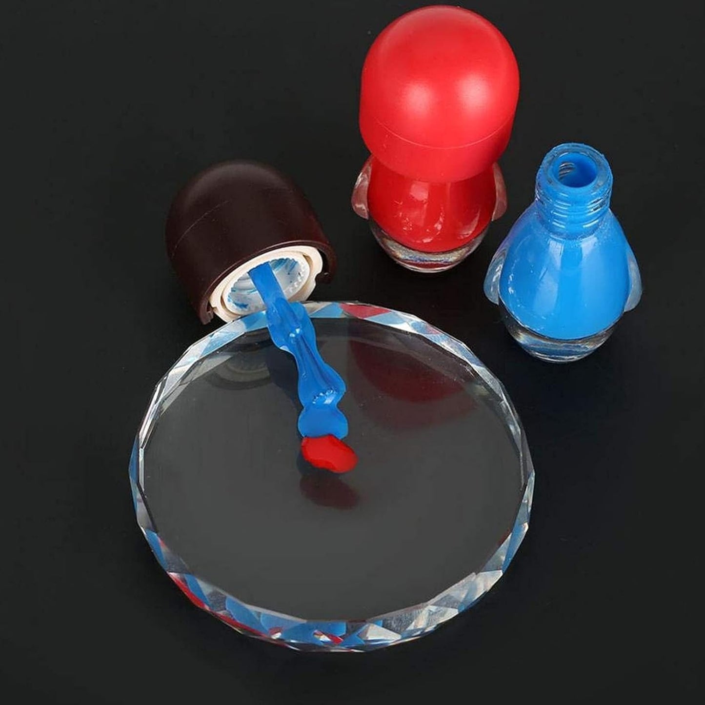 2PCS Nail Art Painting Color Toning Glass Board, Mixed Color Palette Makeup Display Board,Nail Polish False Eyelash Glue Hold Makeup Pallet Nail Art Display Cosmetic Mixing Tools