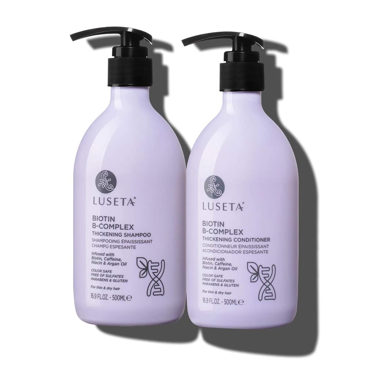 Luseta B-Complex Shampoo & Conditioner Set for Hair Strengthening, Routine shampoo and Conditioner for Women, Biotin Shampoo for Thinning Hair for Women and Men All Types 2 x 16.9oz