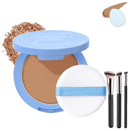 Beauty Powder Cake For Makeup Hold, Face Powder Waterproof Sets Makeup, Matte Perfection Pressed Powder, Long Wearing, Oil & Shine Control for All Skin Tones (#6, 1)